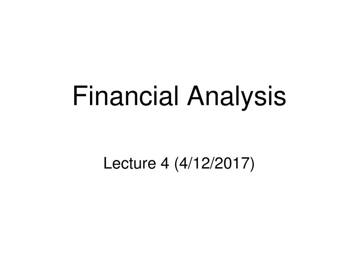 financial analysis