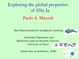 Exploring the global properties	         of SNe Ia