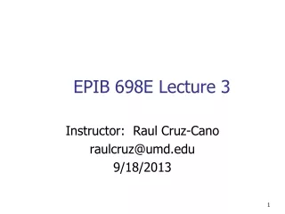 EPIB 698E Lecture 3