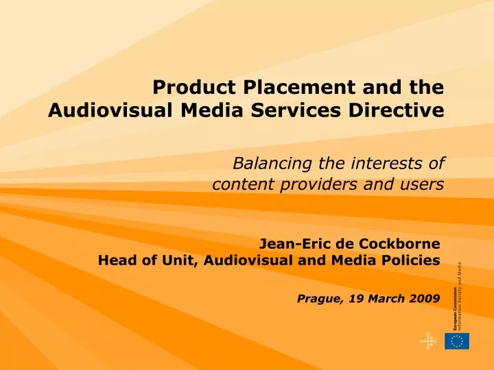 product placement and the audiovisual media