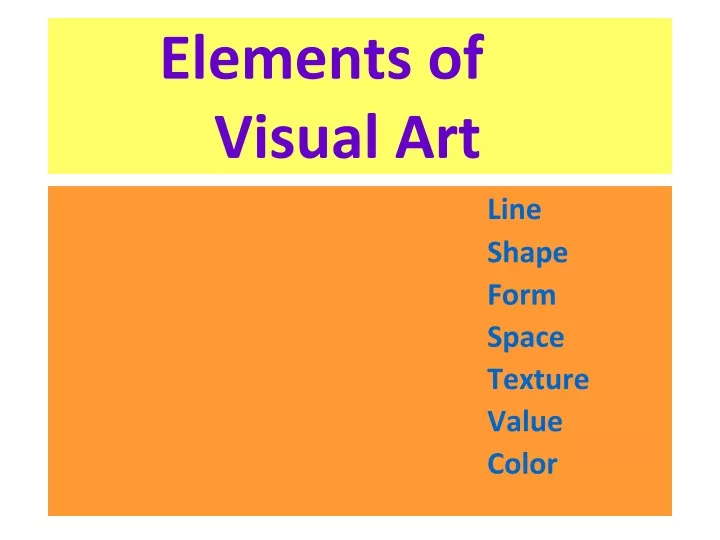 elements of visual art