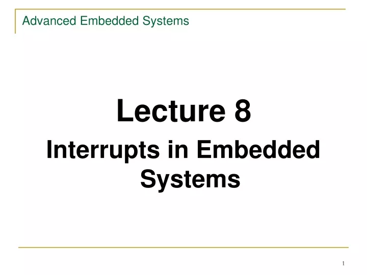 advanced embedded systems