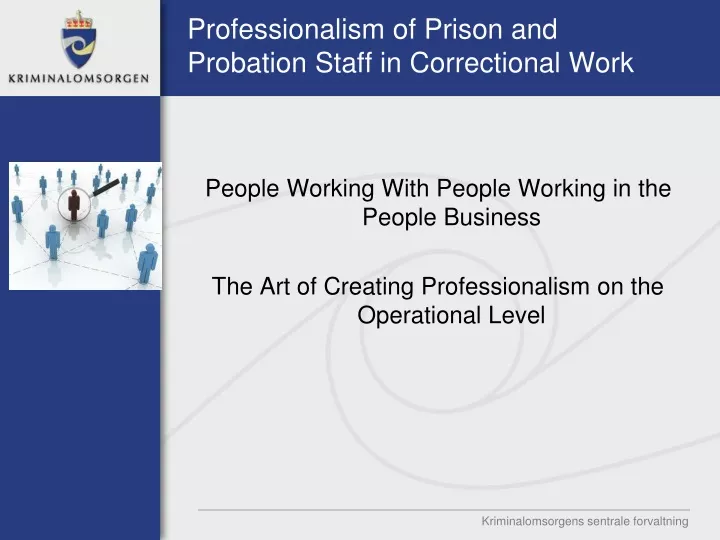 professionalism of prison and probation staff in correctional work