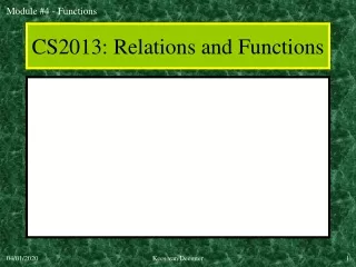 CS2013: Relations  and Functions