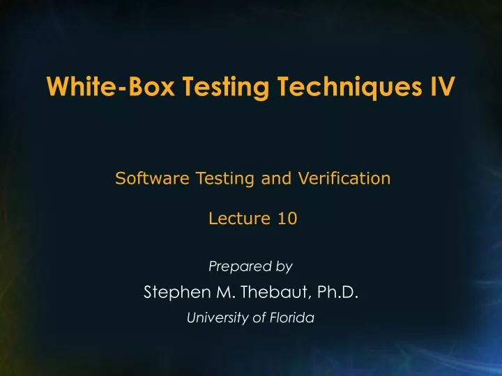 white box testing techniques iv