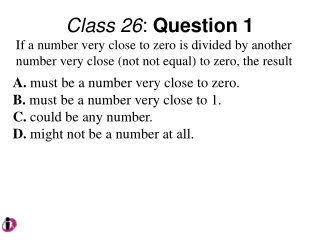 Class 26 :  Question 1