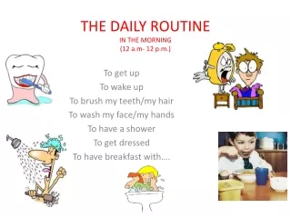 THE DAILY ROUTINE IN THE MORNING (12  a.m - 12 p.m.)