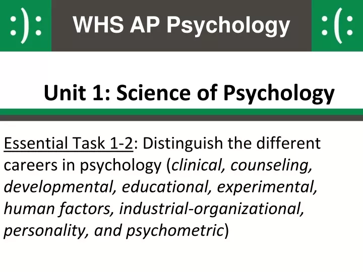 unit 1 science of psychology