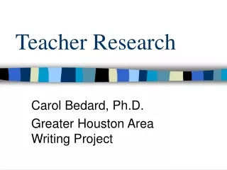 Teacher Research