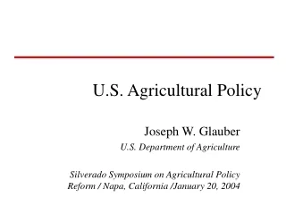 U.S. Agricultural Policy