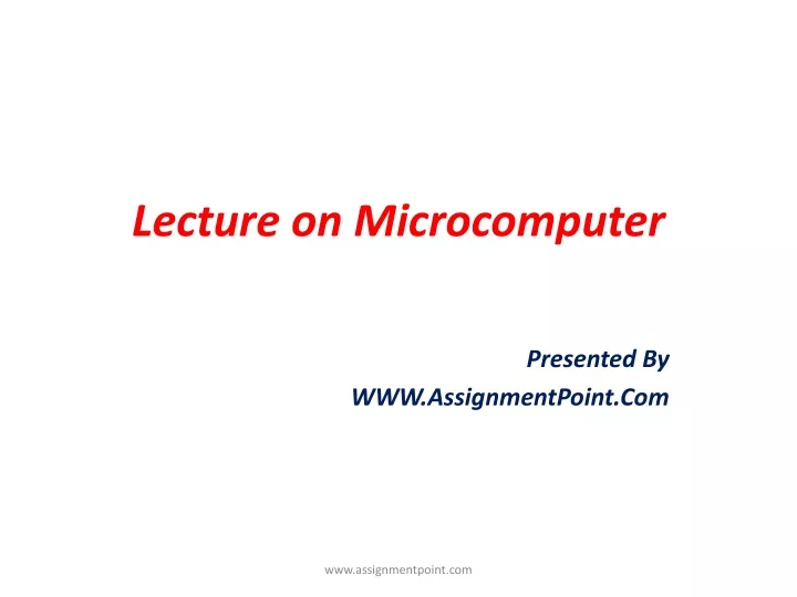 lecture on microcomputer