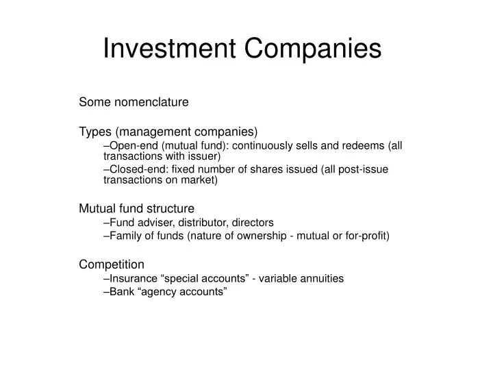 investment companies
