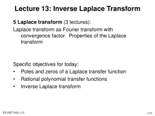 Lecture 13: Inverse Laplace Transform