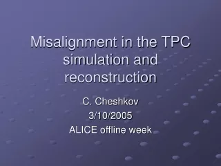 Misalignment in the TPC simulation and reconstruction