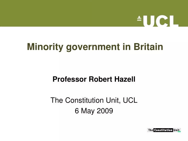minority government in britain