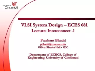 VLSI System Design – ECES 681