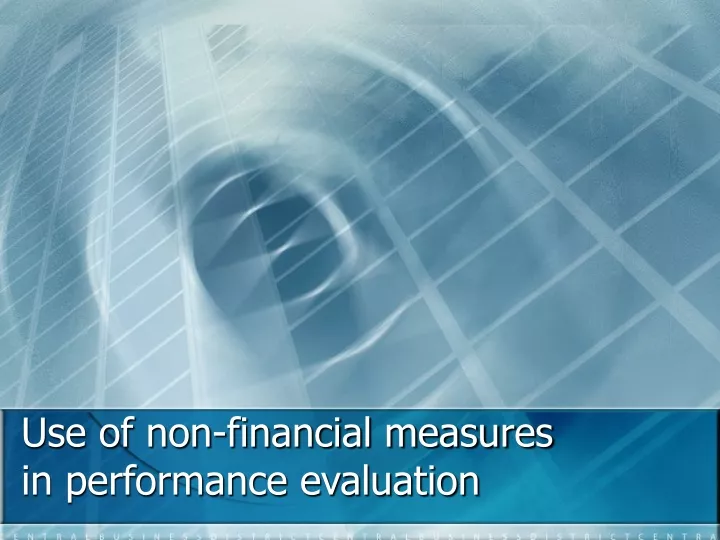 use of non financial measures in performance evaluation