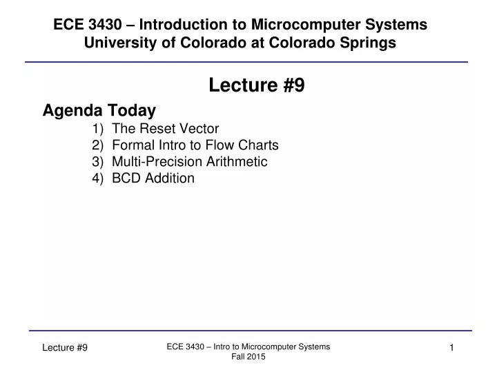 ece 3430 introduction to microcomputer systems university of colorado at colorado springs