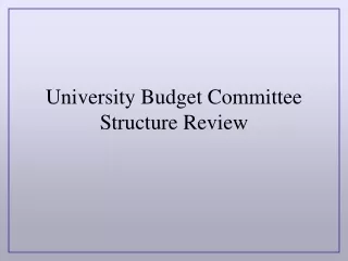 University Budget Committee Structure Review