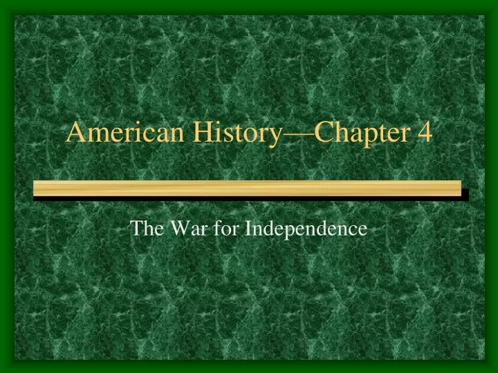 american history chapter 4