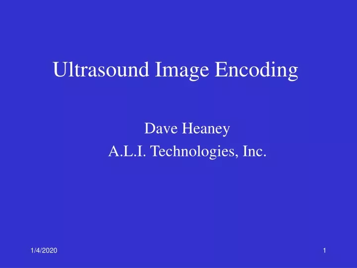 ultrasound image encoding