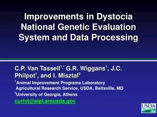Improvements in Dystocia National Genetic Evaluation System and Data Processing