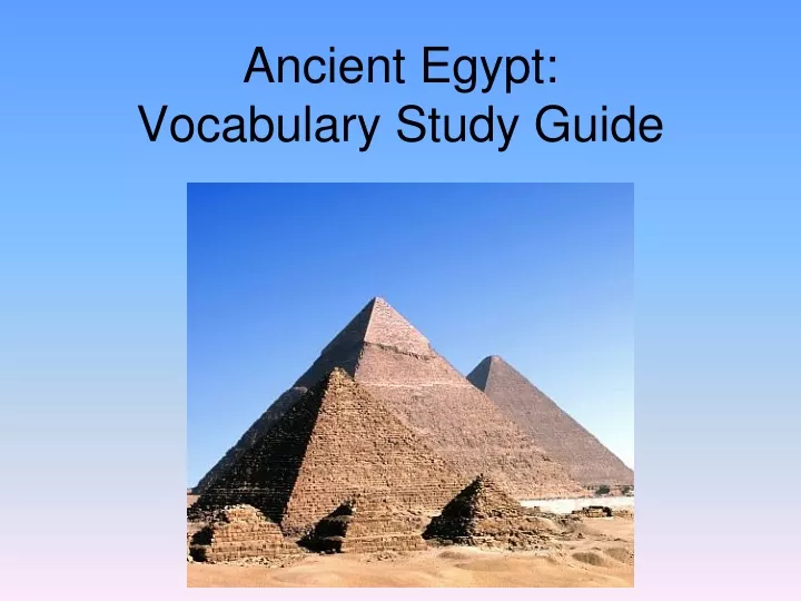 ancient egypt vocabulary study guide