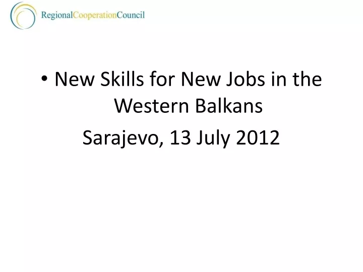 new skills for new jobs in the western balkans