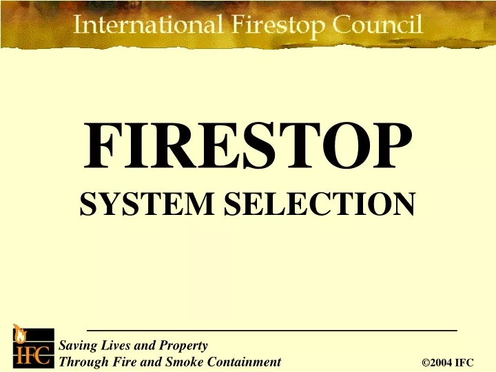 firestop system selection