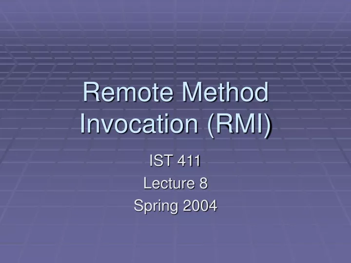 remote method invocation rmi