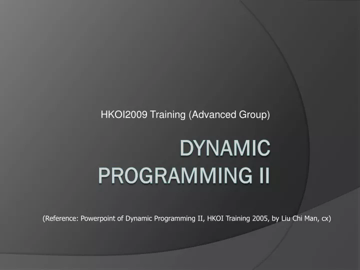 hkoi2009 training advanced group