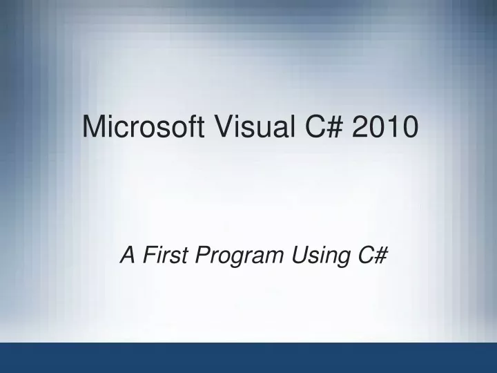 microsoft visual c 2010