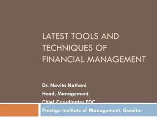 Latest tools and techniques of Financial Management