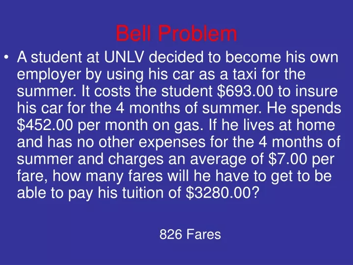 bell problem