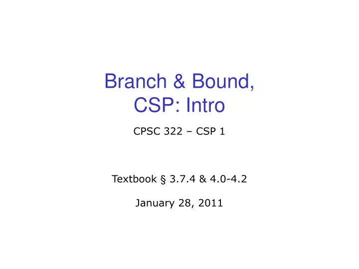 branch bound csp intro