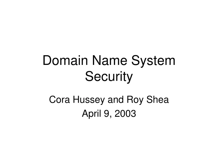 domain name system security