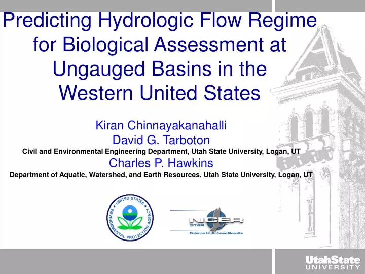 predicting hydrologic flow regime for biological