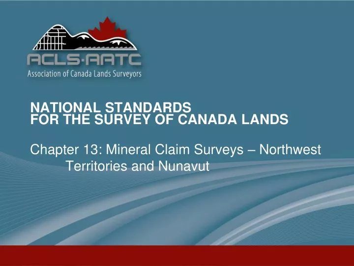 national standards for the survey of canada lands