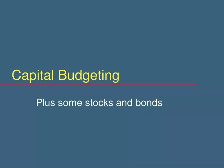 capital budgeting