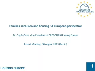 Families, inclusion and housing : A European perspective