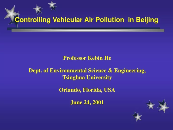 controlling vehicular air pollution in beijing