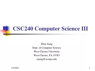 Zhen Jiang Dept. of Computer Science  West Chester University West Chester, PA 19383