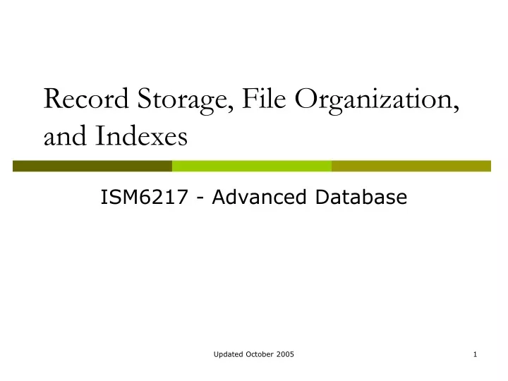 record storage file organization and indexes