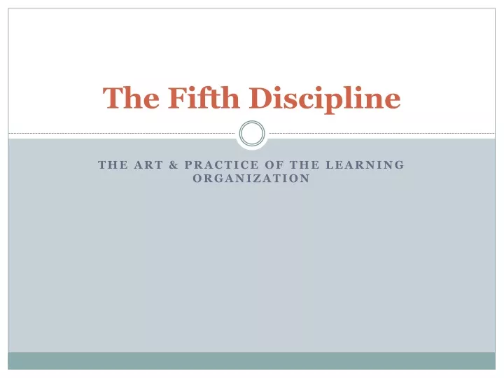 the fifth discipline