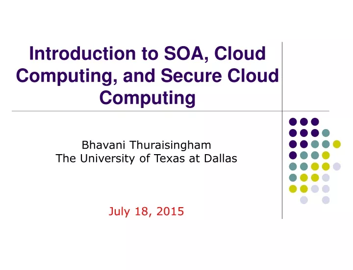 introduction to soa cloud computing and secure cloud computing