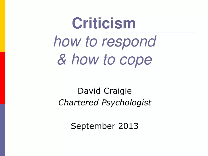 criticism how to respond how to cope