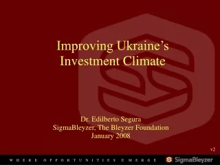 Improving Ukraine’s Investment Climate