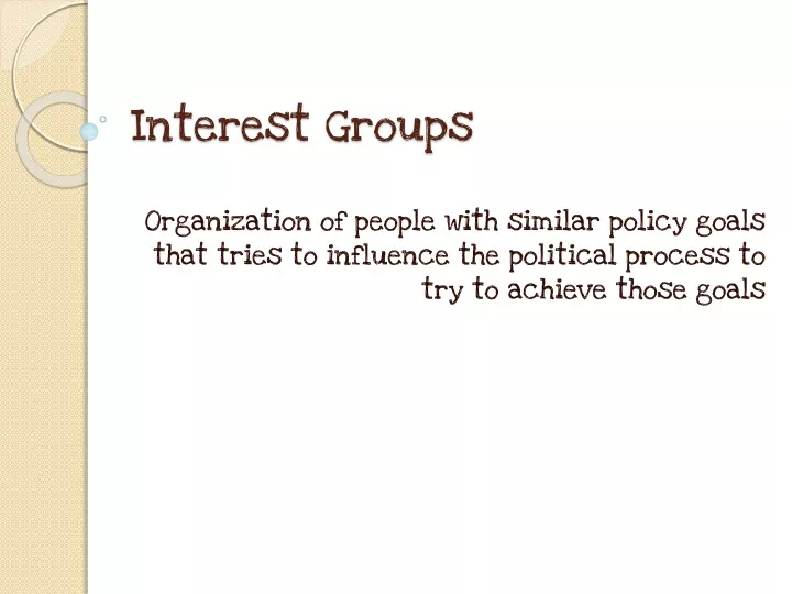 interest groups