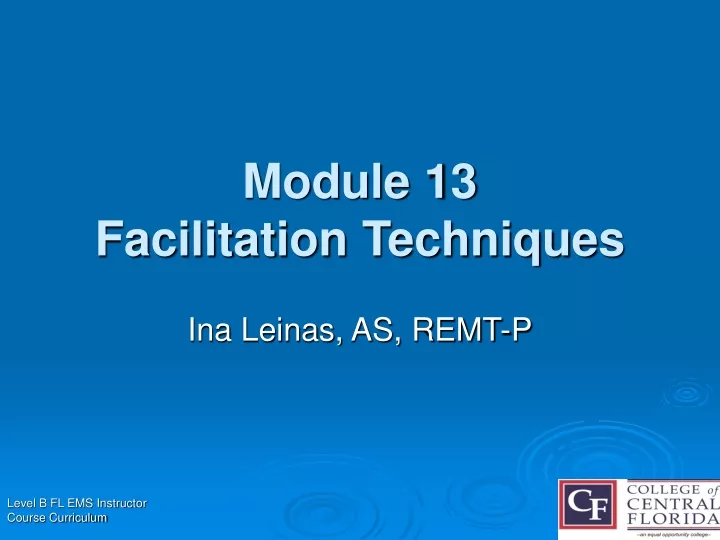 module 13 facilitation techniques