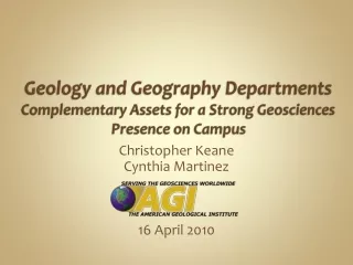 Geology and Geography Departments Complementary Assets for a Strong Geosciences Presence on Campus